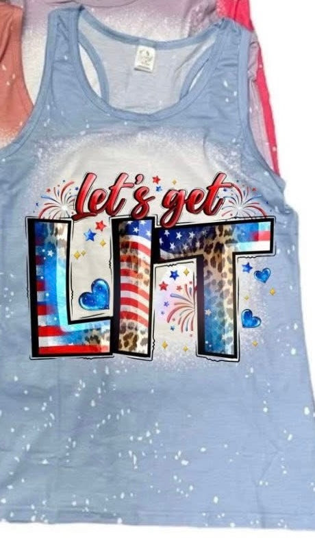 Tank Top WOMENS'S Scrunch Back Faux Bleached - MISC DESIGNS