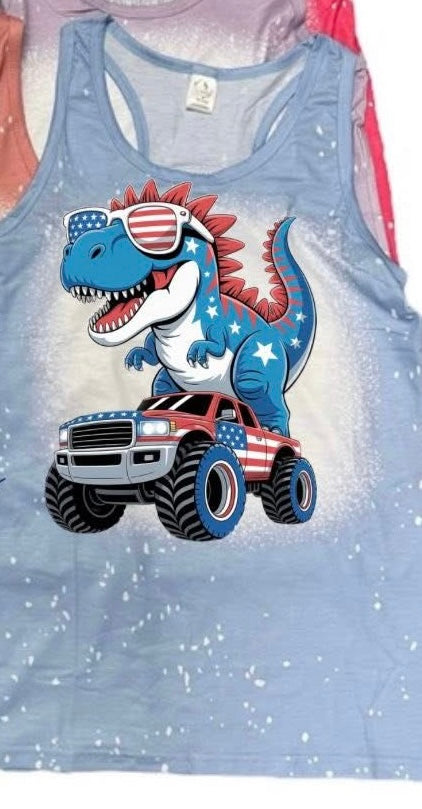 Tank Top WOMENS'S Scrunch Back Faux Bleached - MISC DESIGNS