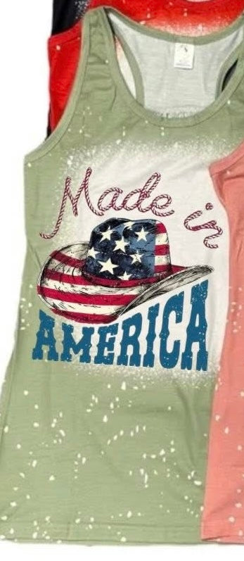 Tank Top WOMENS'S Scrunch Back Faux Bleached - MISC DESIGNS