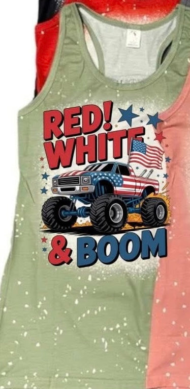 Tank Top WOMENS'S Scrunch Back Faux Bleached - MISC DESIGNS