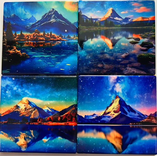 Coasters 4/pk - NATURE MOUNTAINS