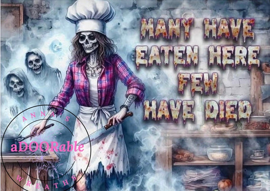 Tempered Glass Cutting Board Halloween Zombie Chef