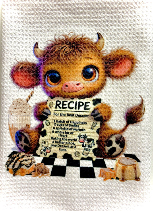 TOWELS - HIGHLAND COW BAKING BEST DESSERT RECIPE