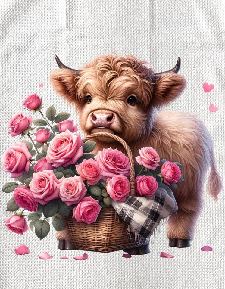 Towels - HIGHLAND COW FLOWERS