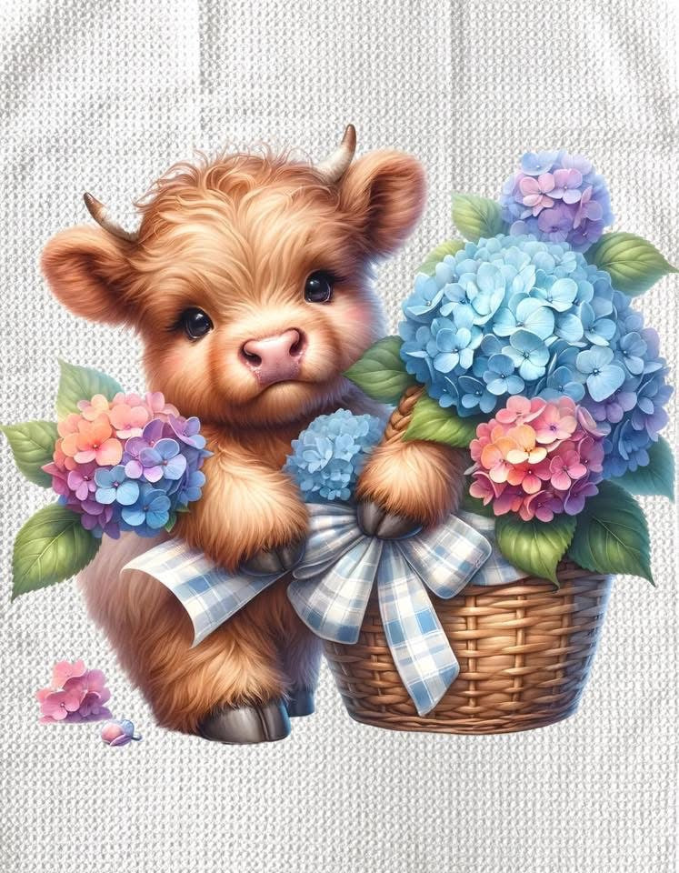 Towels - HIGHLAND COW FLOWERS