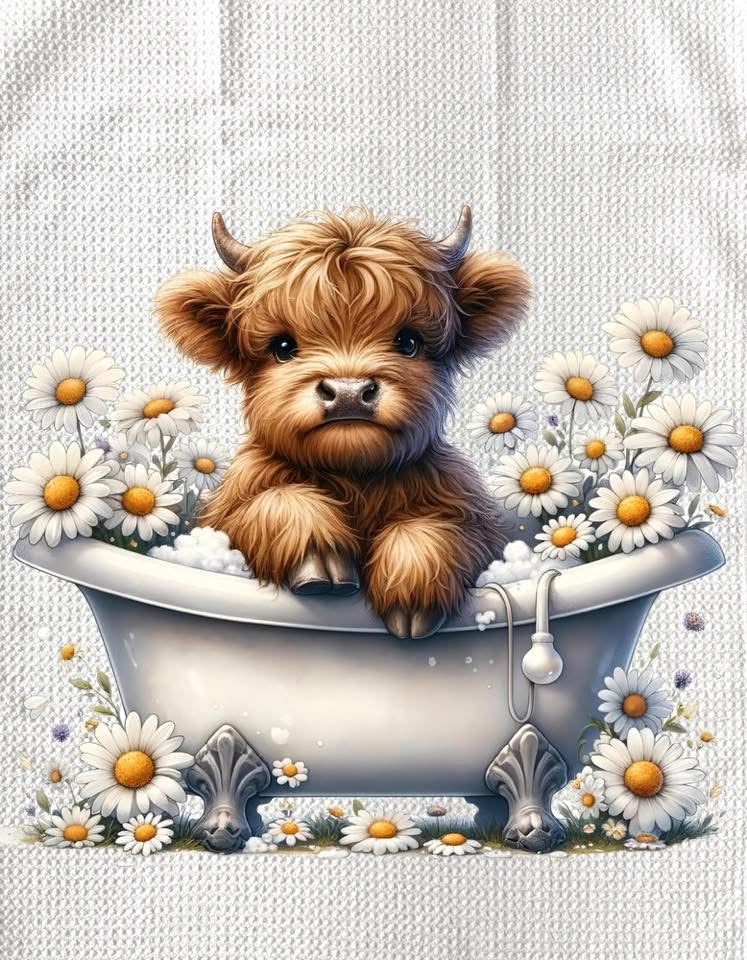 Towels - HIGHLAND COW FLOWERS