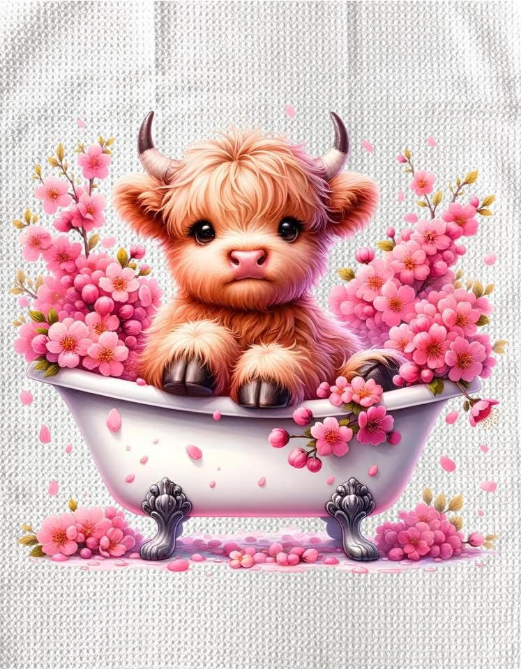 Towels - HIGHLAND COW FLOWERS