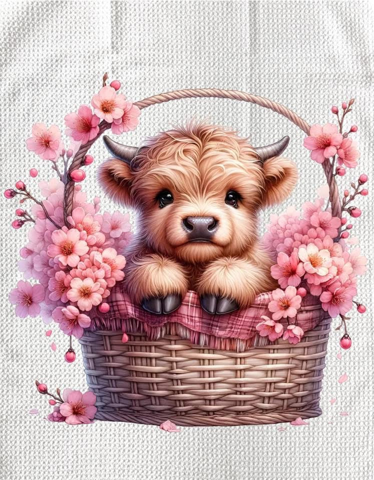 Towels - HIGHLAND COW FLOWERS