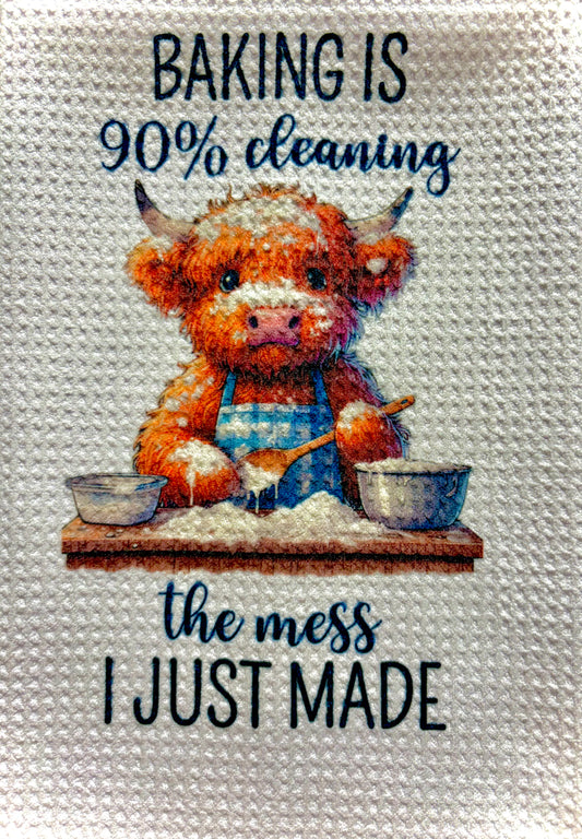 TOWELS - HIGHLAND COW COOKING BAKING IS