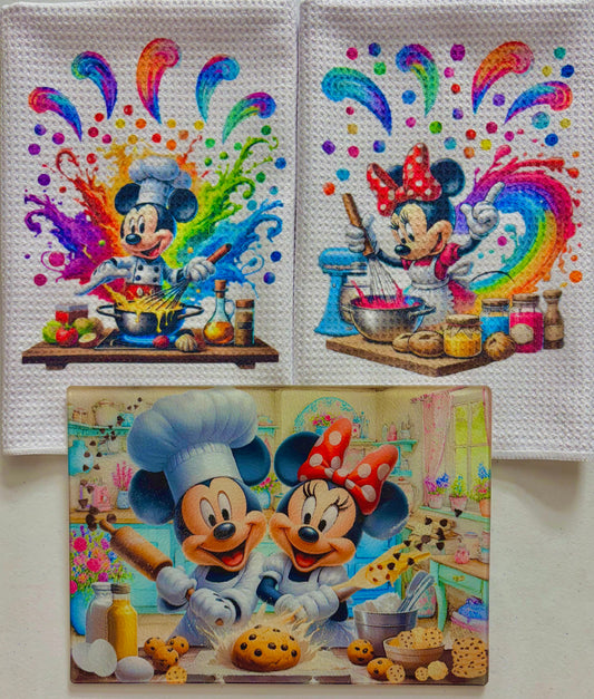 KITCHEN SET -CARTOON CHARACTER MOUSE RAINBOW (3 PIECE)
