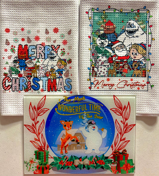 KITCHEN SET - CHRISTMAS FROSTY & RUDOLPH (3 PEICE)