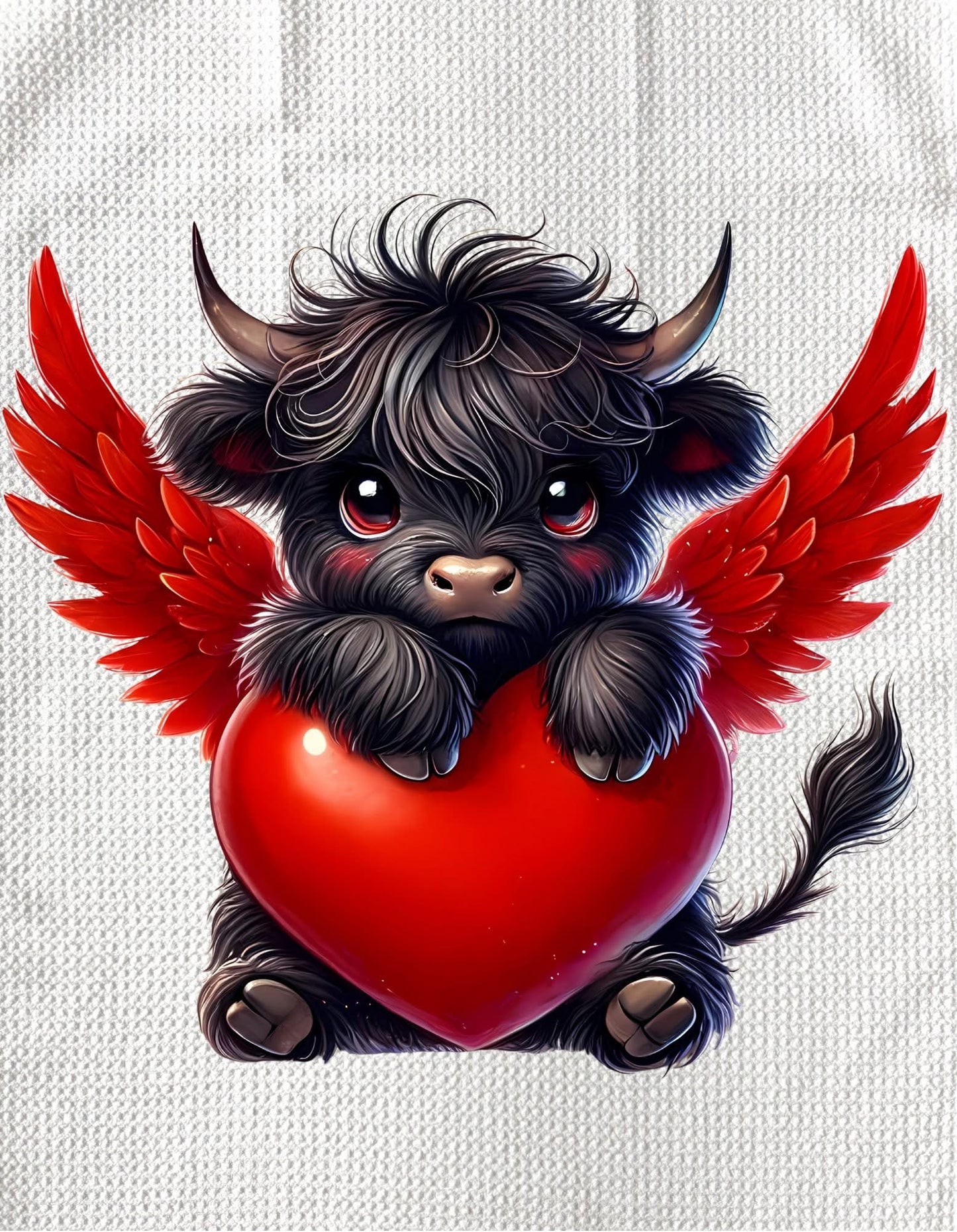 Towels - HIGHLAND COW (BLACK) VALENTINES