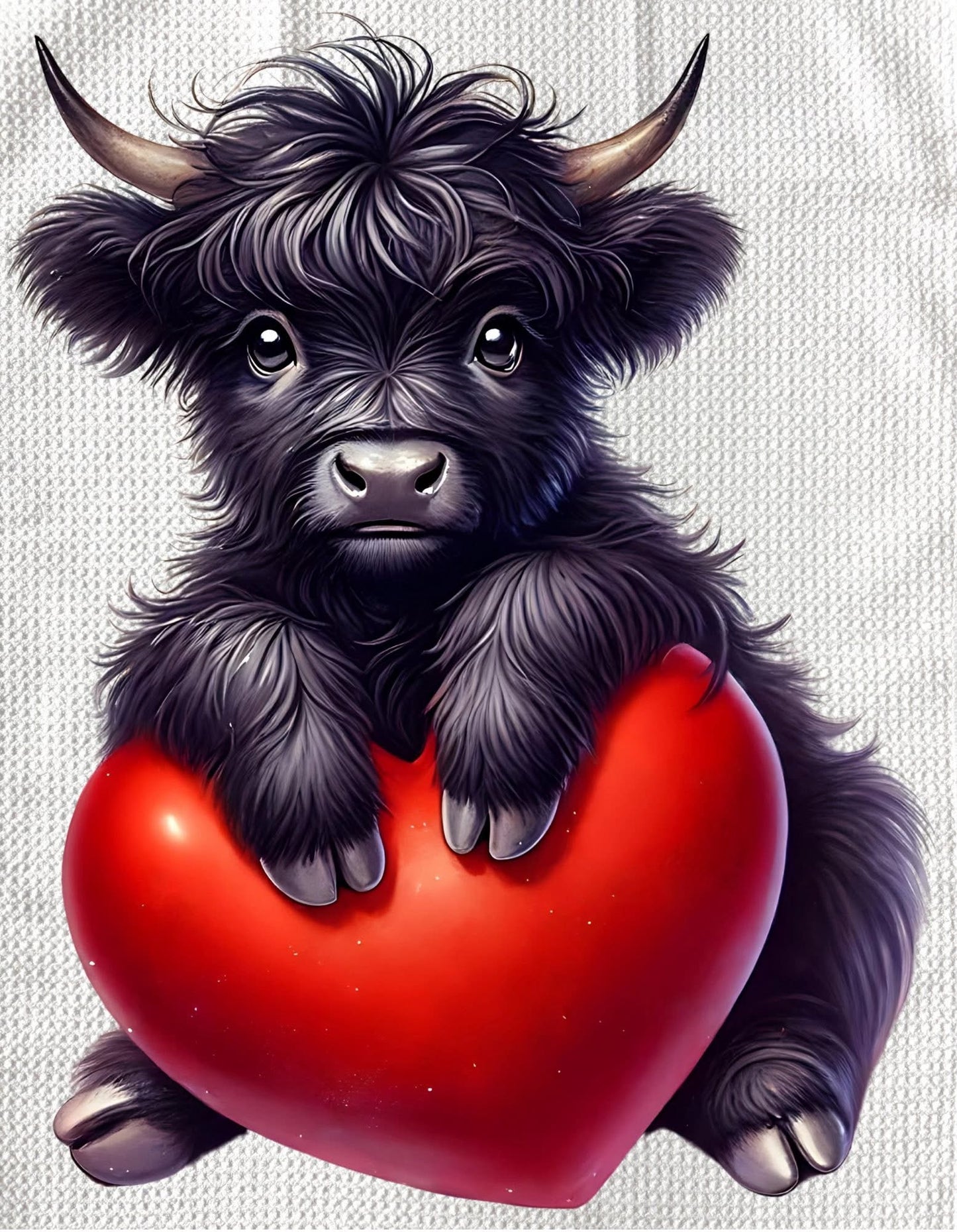 Towels - HIGHLAND COW (BLACK) VALENTINES