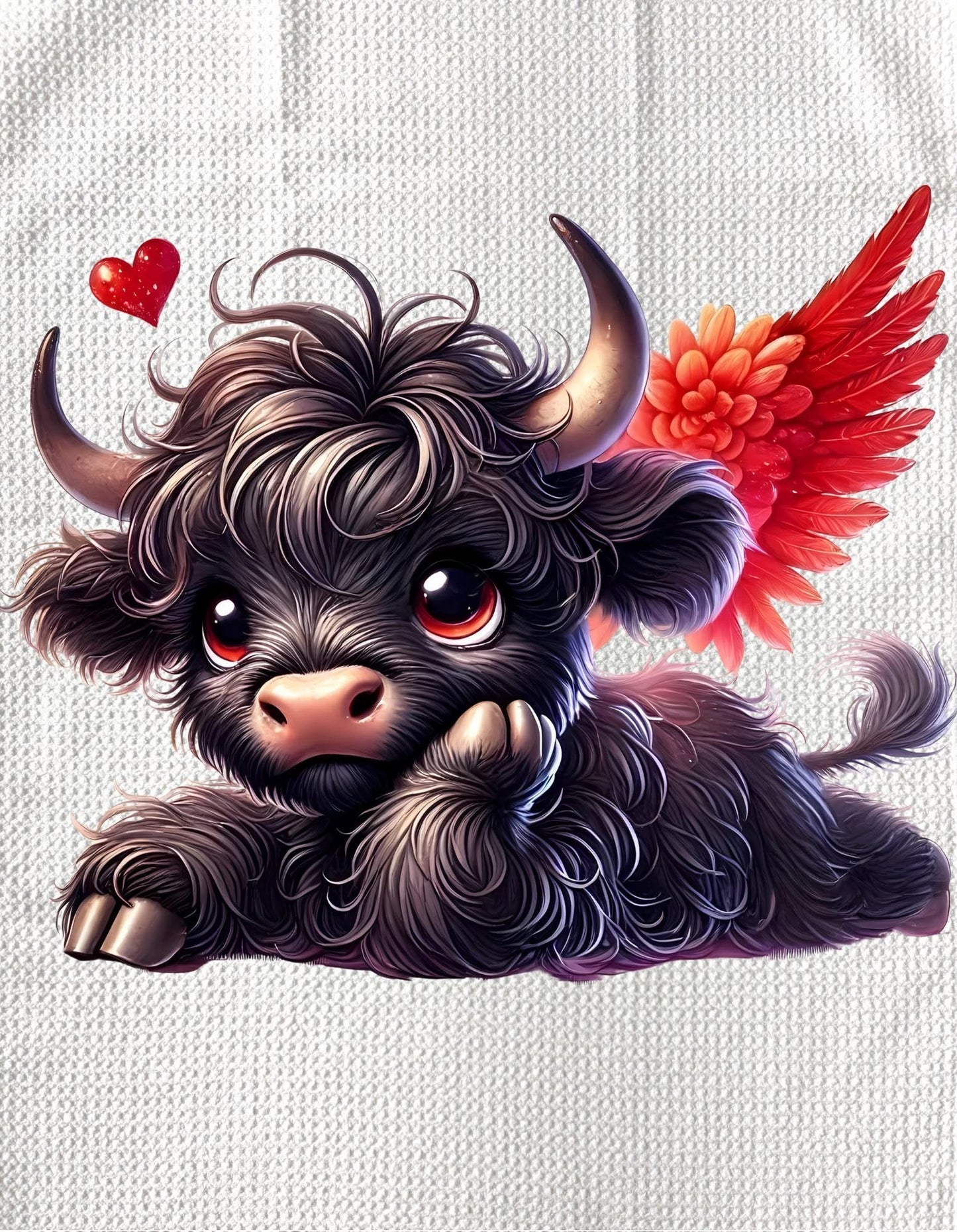 Towels - HIGHLAND COW (BLACK) VALENTINES