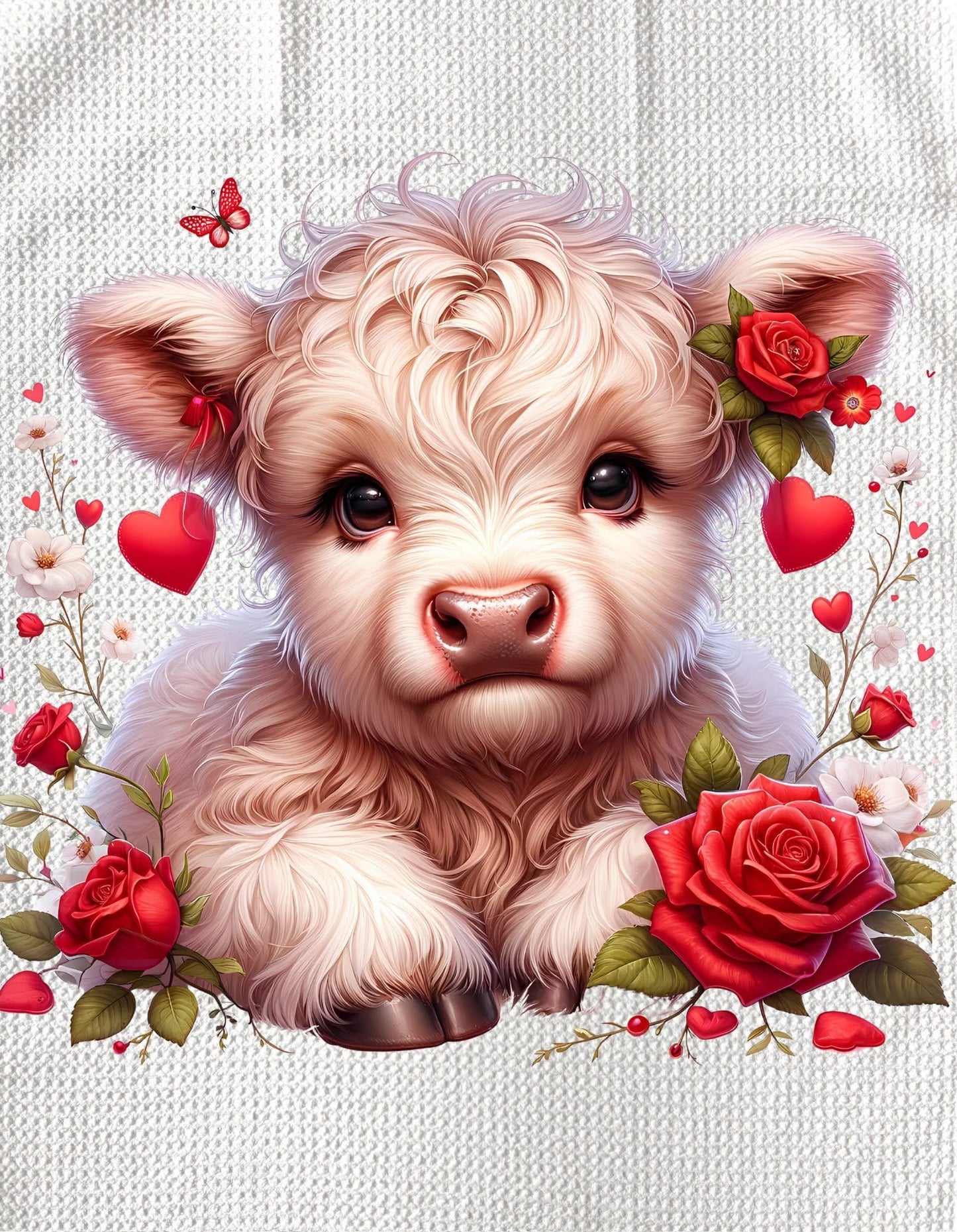 Towels - HIGHLAND COW (RED) VALENTINES