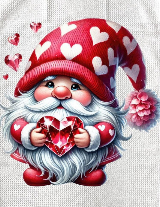 Towels - VALENTINES GNOME CRYSTAL HEART