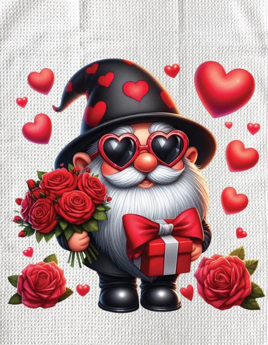 Towels - VALENTINES GNOME WITH RED PRESENT