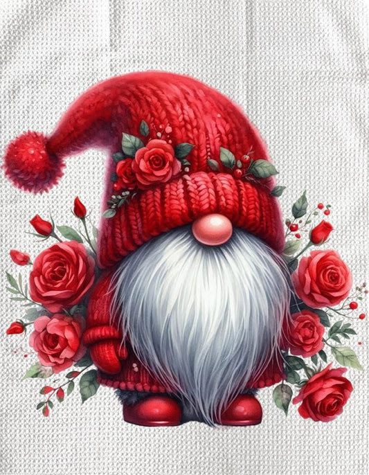 Towels - VALENTINES GNOME WITH RED SHOES