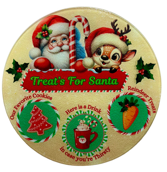 SANTA PLATE - TREATS FOR SANTA GOLD