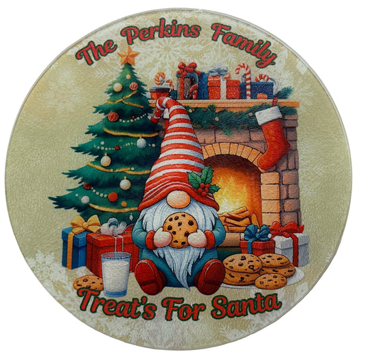 SANTA PLATE GNOME (PERSONALIZED)