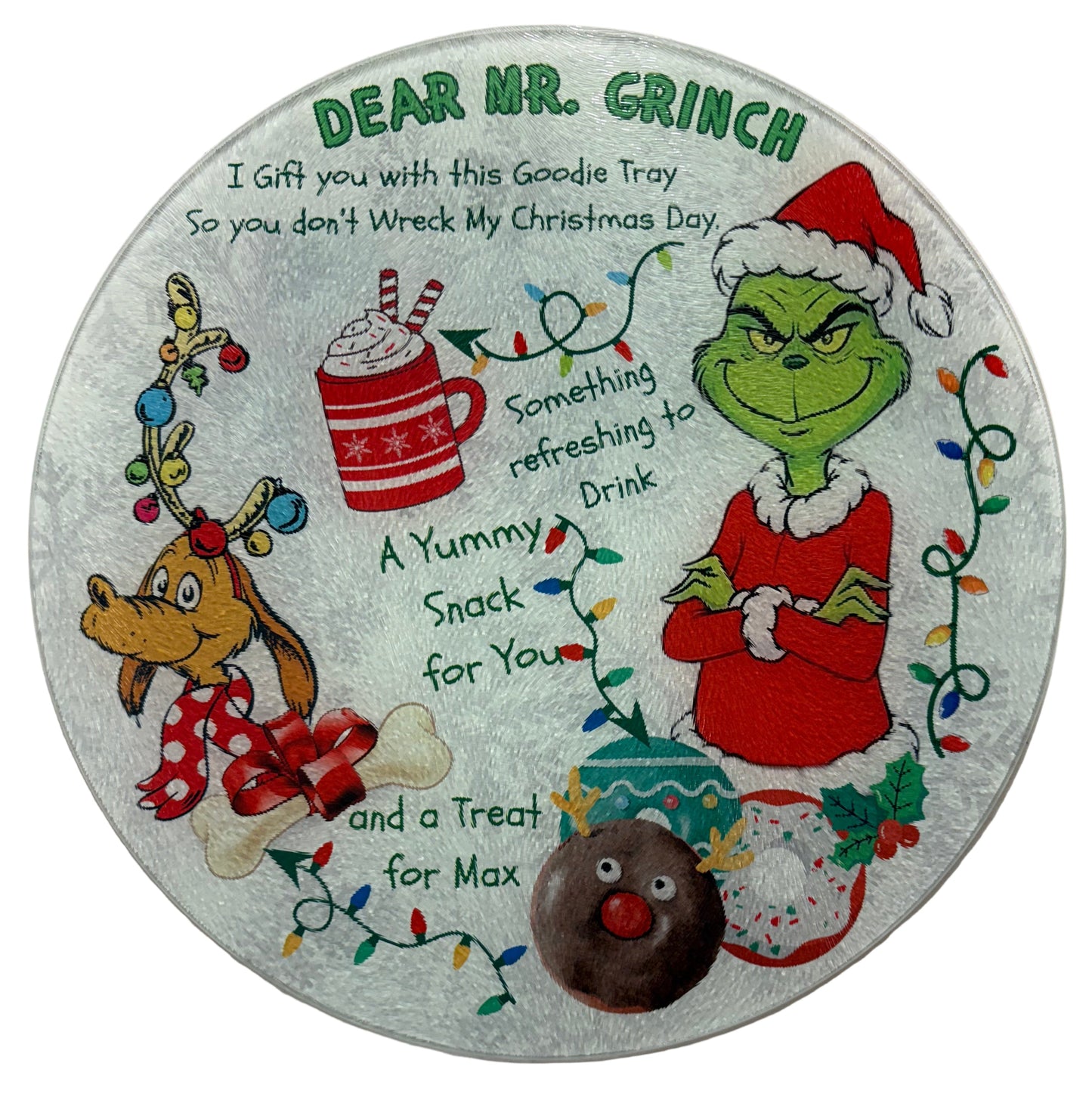 SANTA PLATE - TREATS FOR GRINCH
