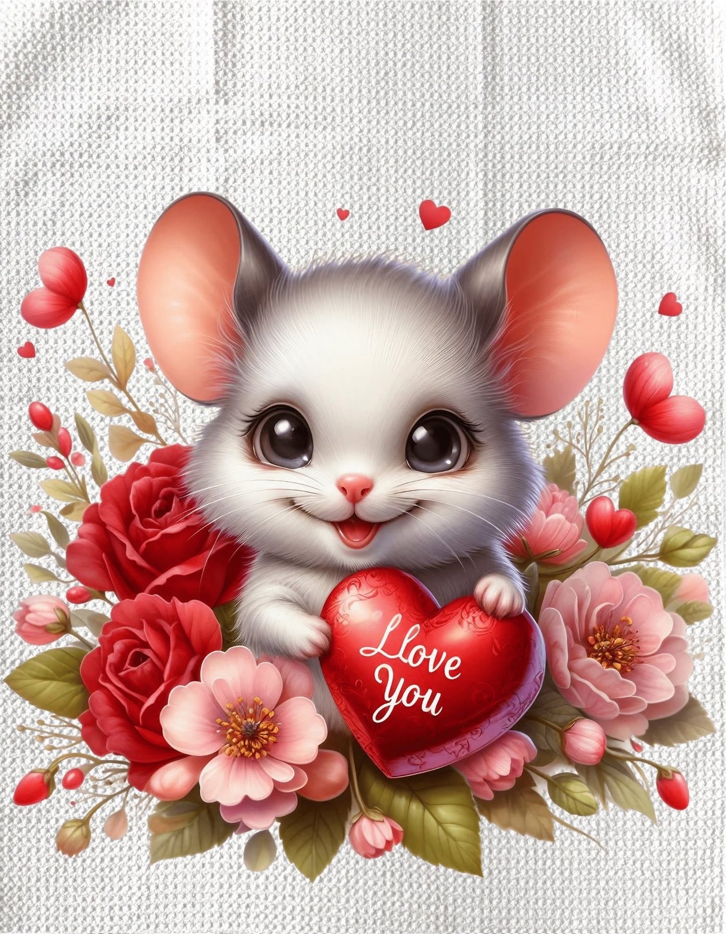 TOWELS - VALENTINE'S ANIMAL MOUSE