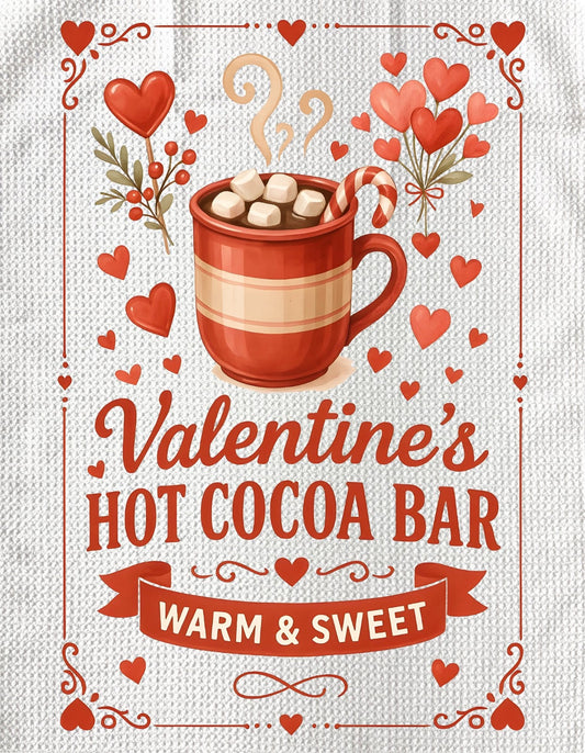 TOWELS - VALENTINE'S HOT COCOA BAR WARM & SWEET