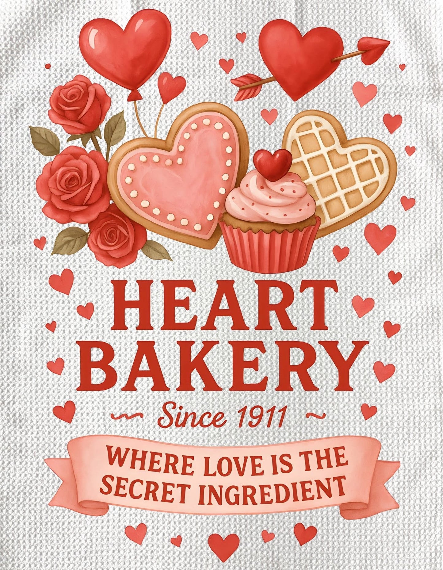TOWELS - VALENTINE'S BAKERY HEART