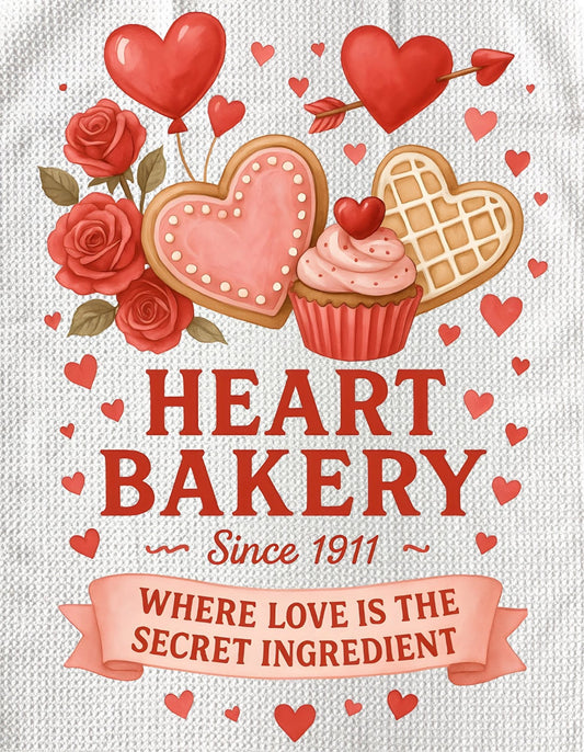 TOWELS - VALENTINE'S BAKERY HEART