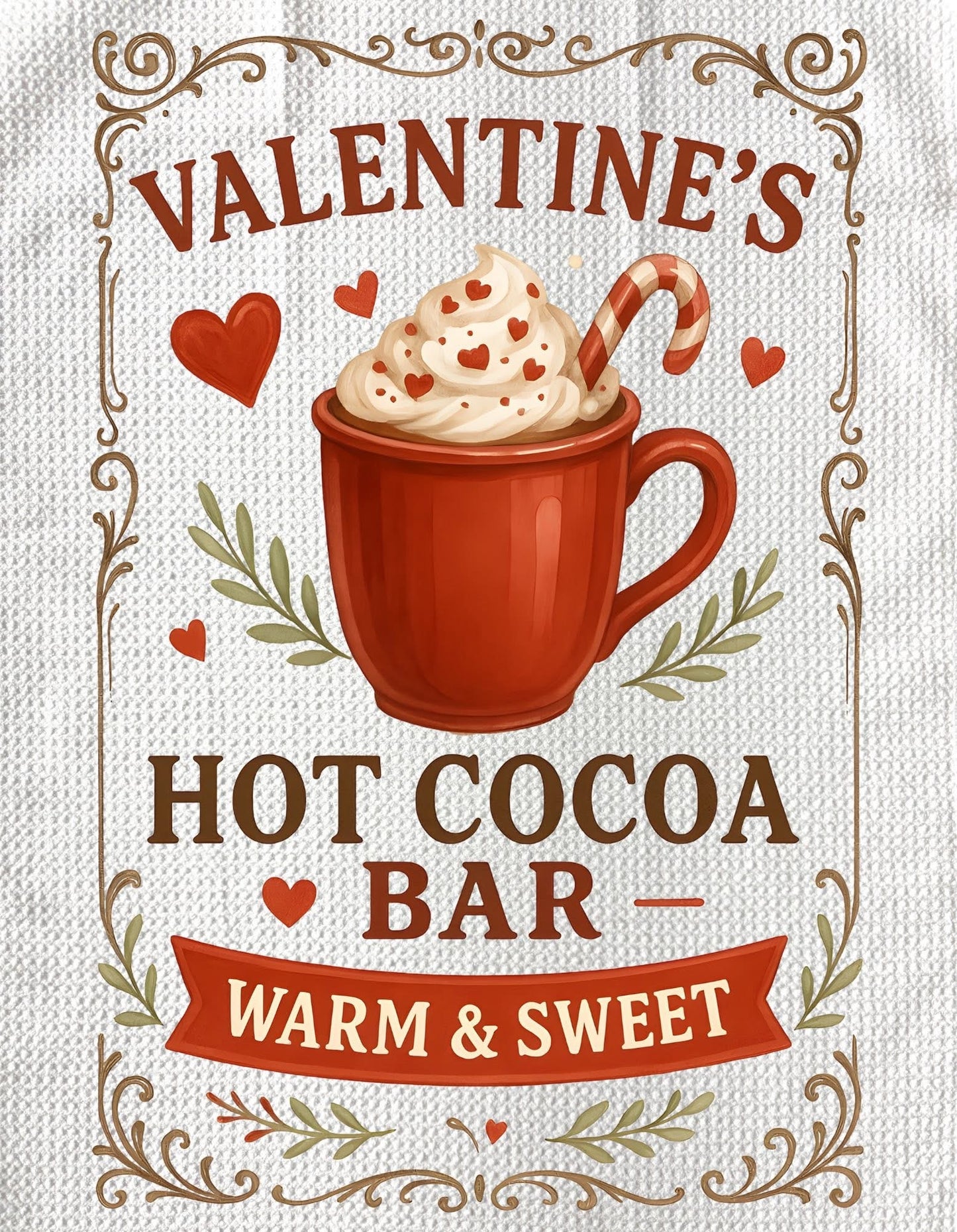 TOWELS - VALENTINE'S HOT COCOA BAR HEARTS