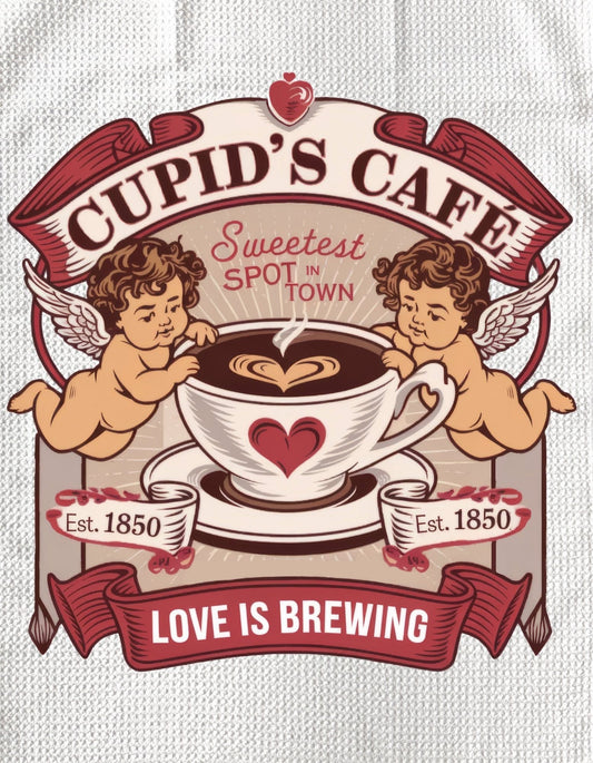 TOWELS - VALENTINE'S CUPID'S CAFE