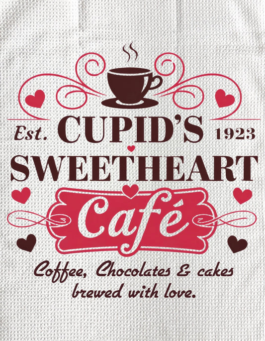 TOWELS - VALENTINE'S CUPID'S SWEATHEART CAFE