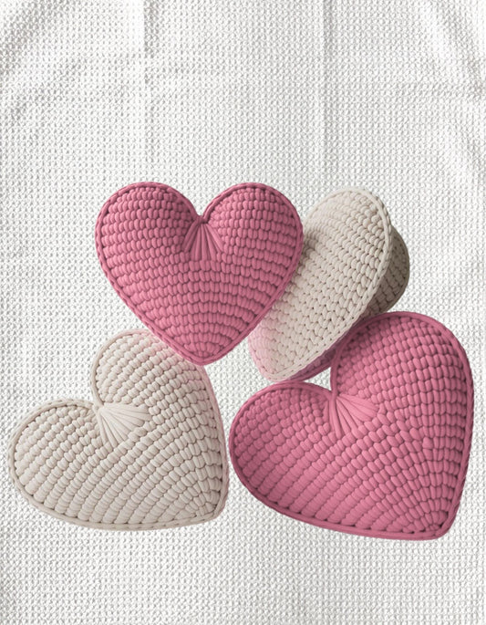 TOWELS - VALENTINE'S FABRIC HEARTS PINK