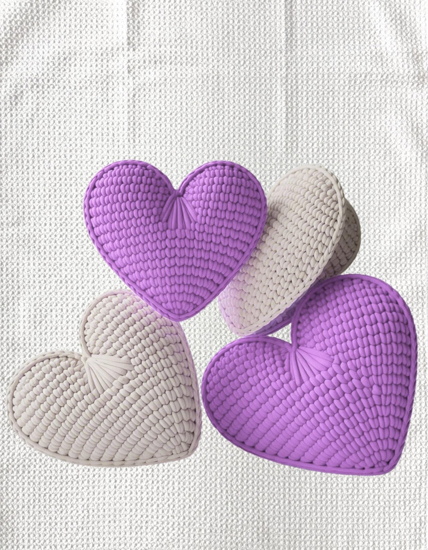 TOWELS - VALENTINE'S FABRIC HEARTS PURPLE