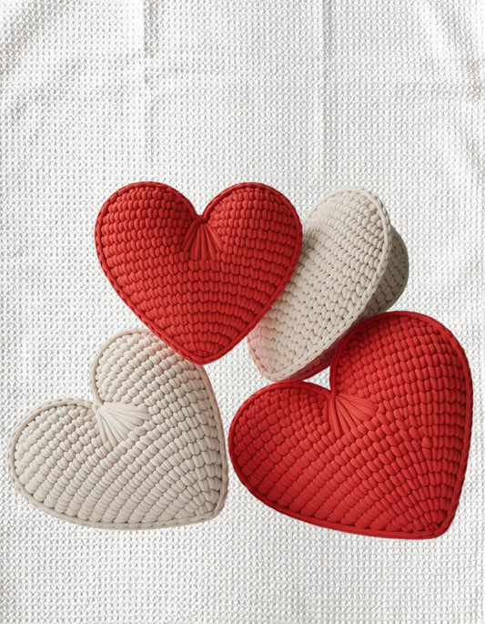 TOWELS - VALENTINE'S FABRIC HEARTS RED
