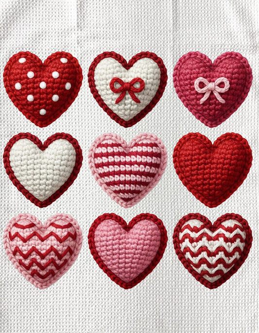 TOWELS - VALENTINE'S FABRIC HEARTS
