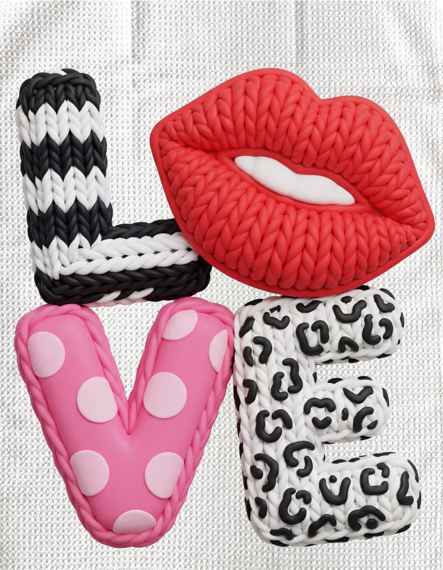 TOWELS - VALENTINE'S FABRIC LOVE LIPS