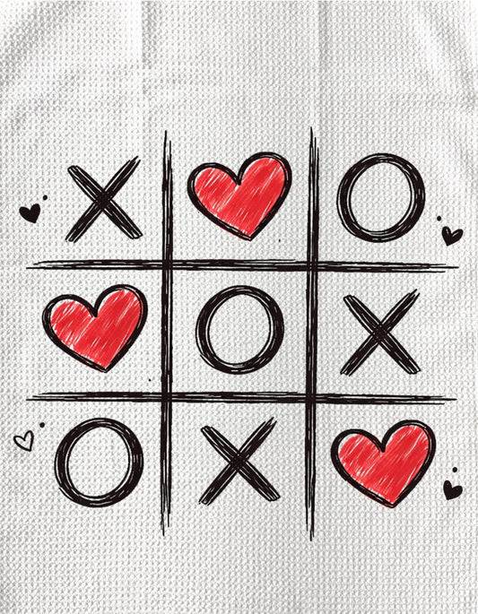 TOWELS - VALENTINE'S TIC TAC TOE