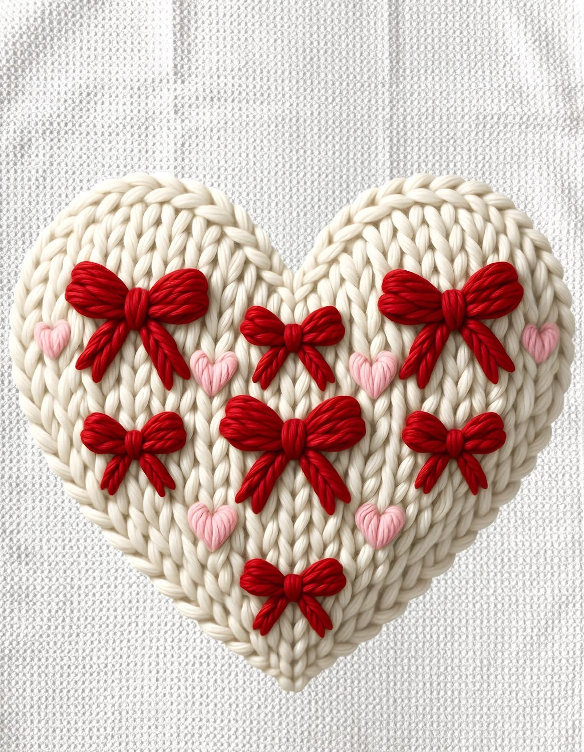 TOWELS - VALENTINE'S FABRIC HEART BOWS