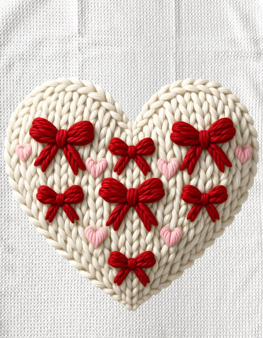 TOWELS - VALENTINE'S FABRIC HEART BOWS