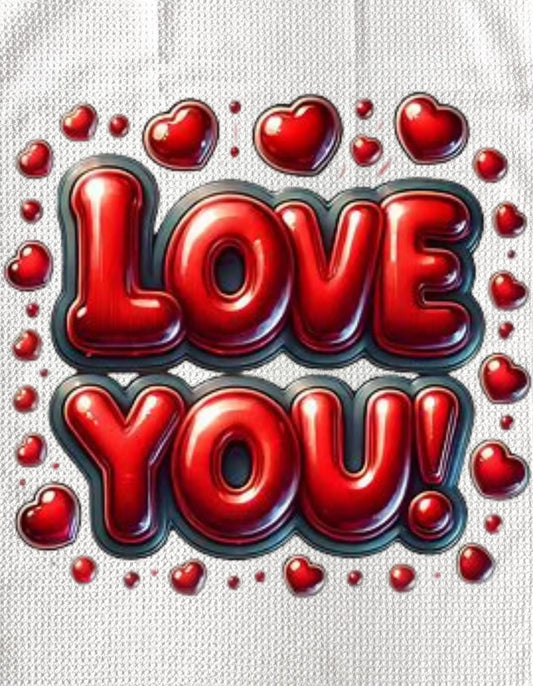 TOWELS - VALENTINE'S LOVE YOU BUBBLES