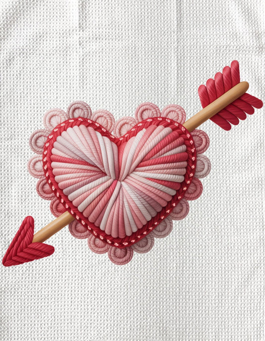 TOWELS - VALENTINE'S FABRIC HEART WITH ARROW