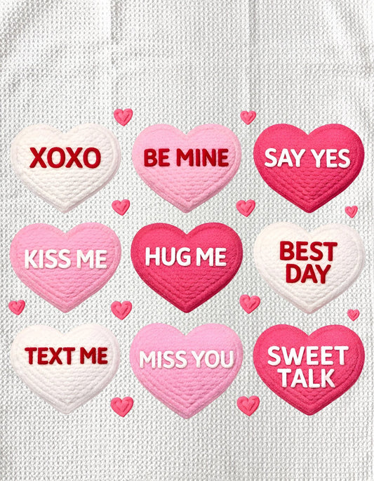 TOWELS - VALENTINE'S HEARTS CONVERSATIONAL