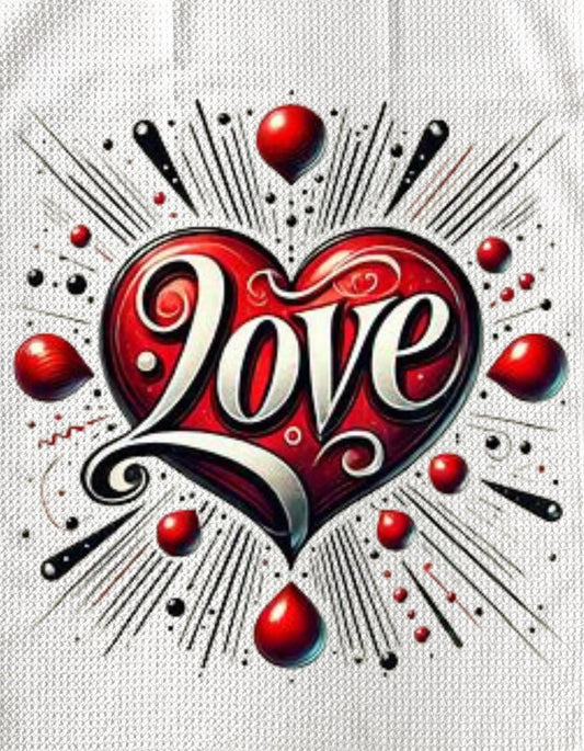 TOWELS - VALENTINE'S LOVE RED DROPLETS