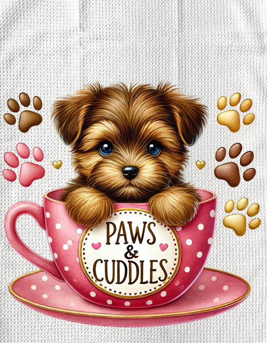 TOWELS - VALENTINE'S PUPPY PAWS & CUDDLES