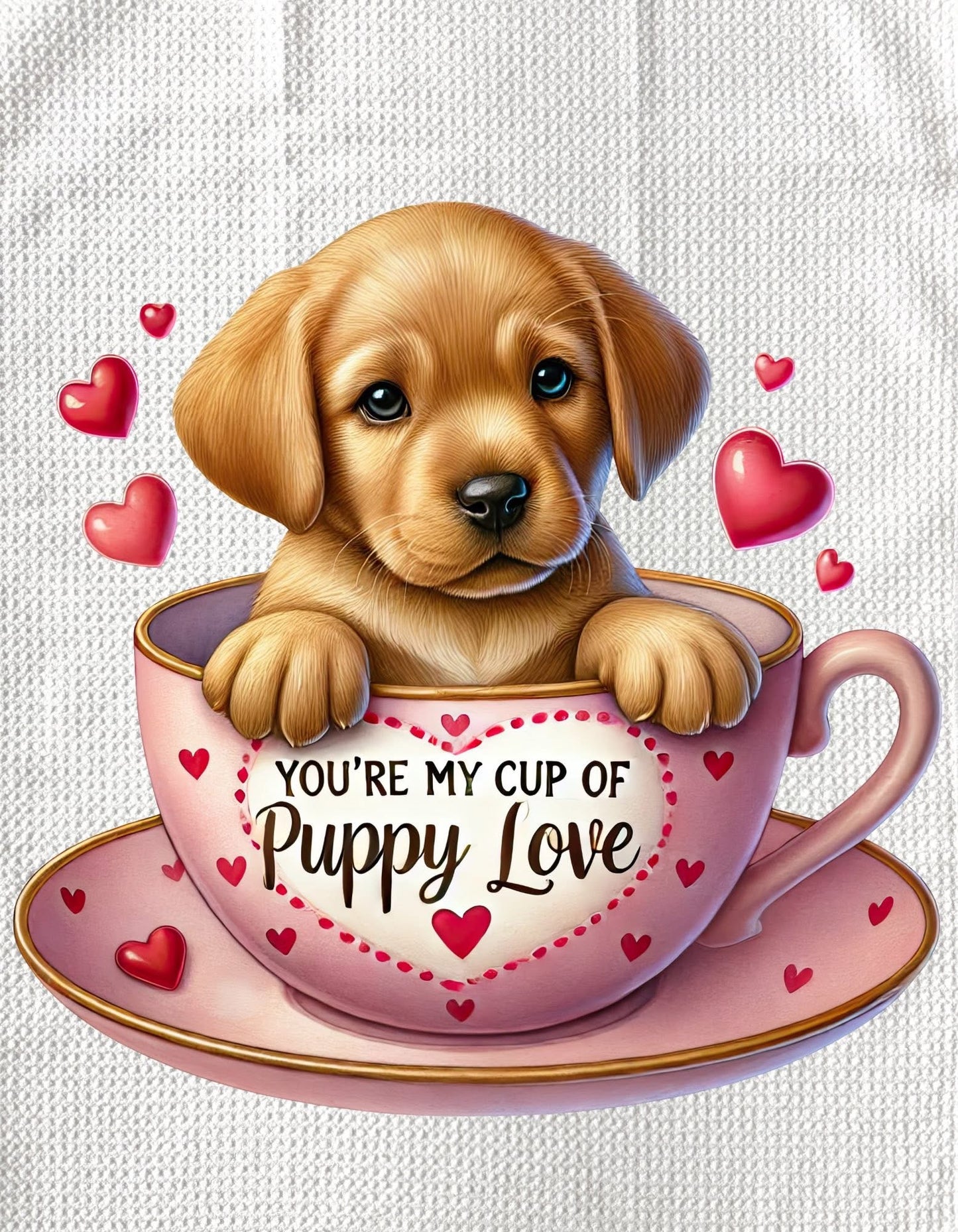 TOWELS - VALENTINE'S PUPPY YOU'RE MY CUP