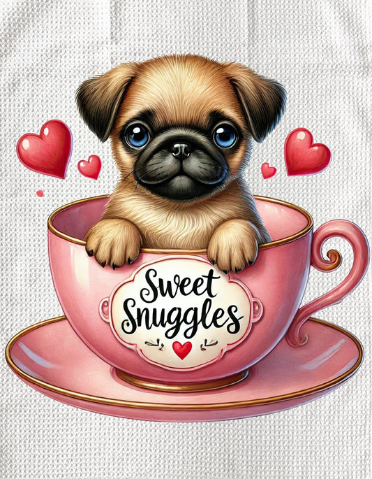 TOWELS - VALENTINE'S PUPPY SWEET SNUGGLES