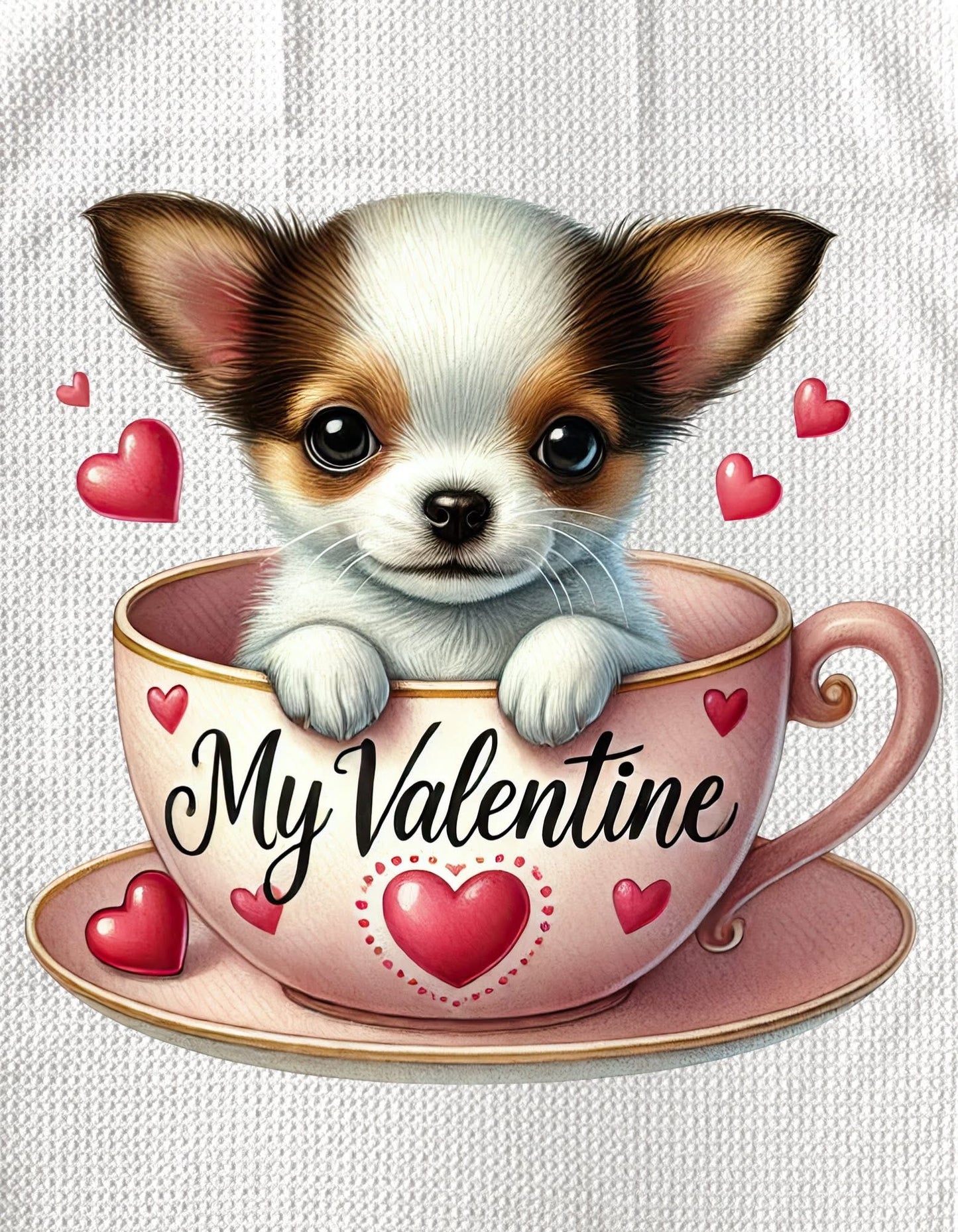 TOWELS - VALENTINE'S PUPPY MY VALENTINE