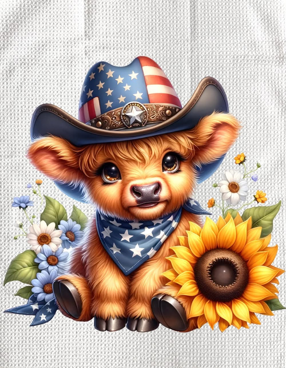 TOWELS - HIGHLAND COW HAT AMERICAN