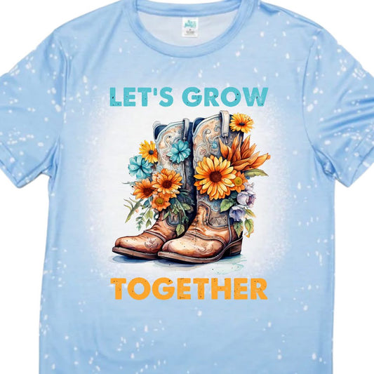T-Shirts Faux Bleached - FLOWERS LETS GROW